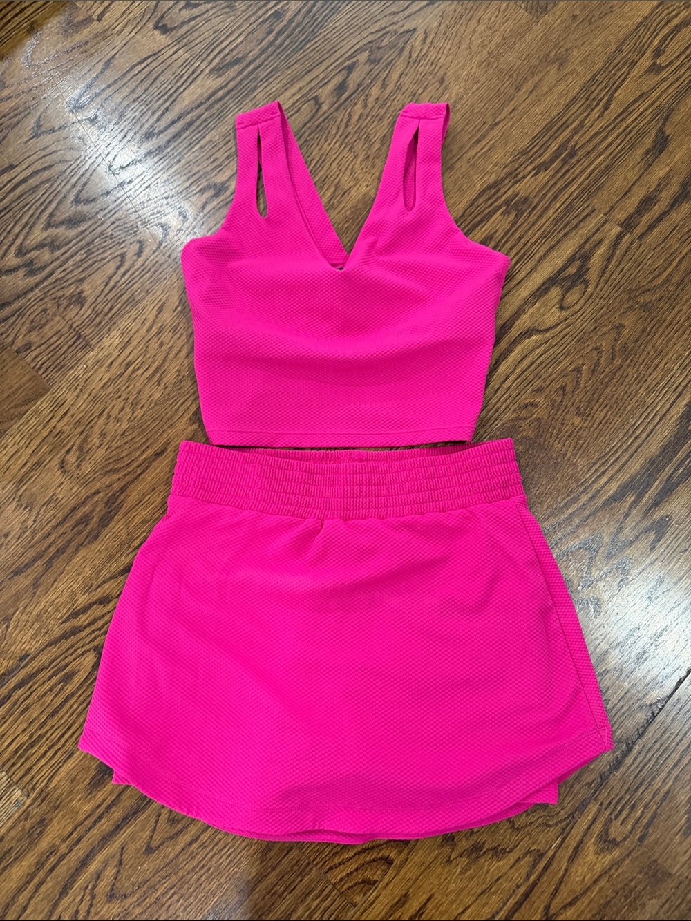 Beach Riot Hot Pink Active Skort and tank set